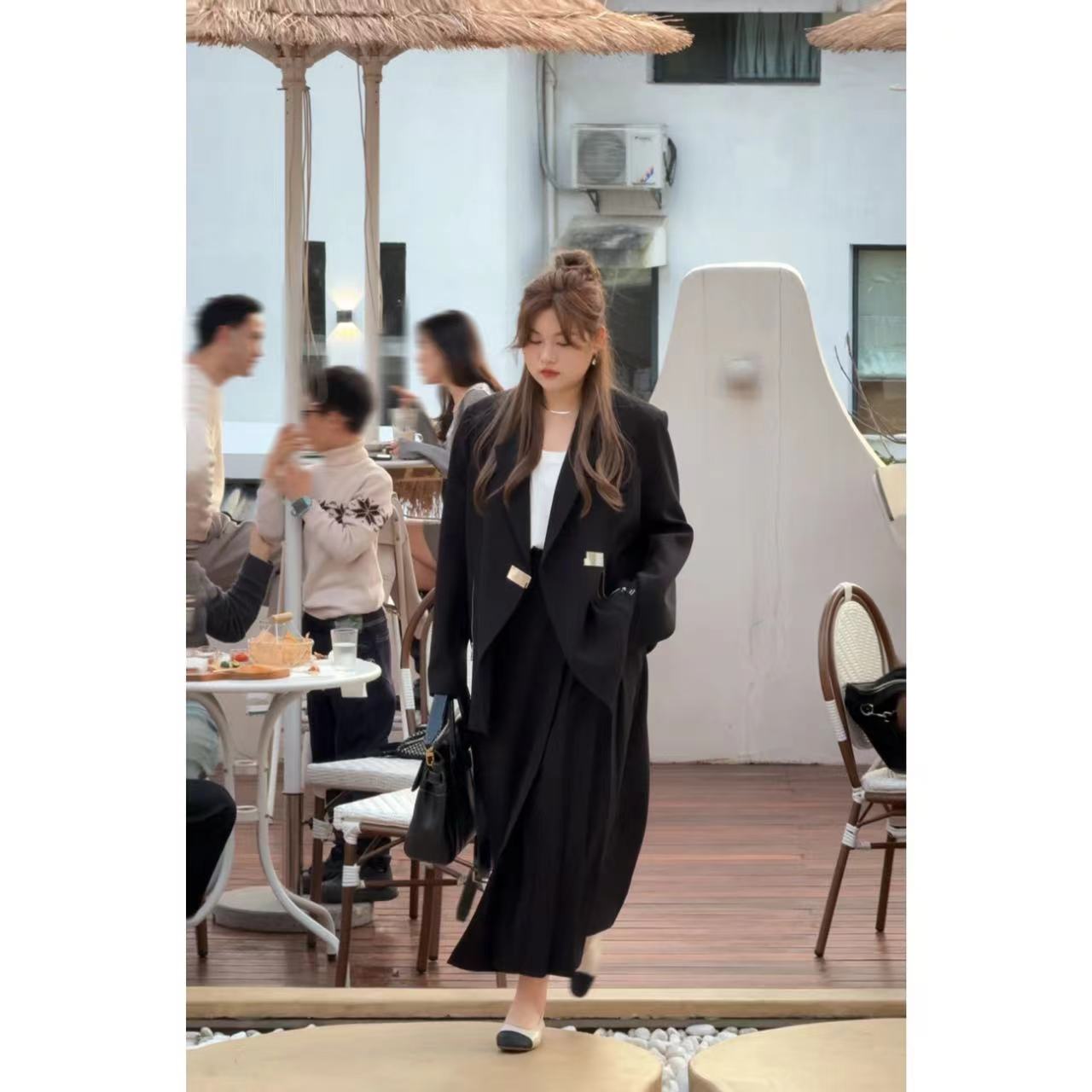 晶咕【柏林千金-西装】小众金属扣西装外套气质显瘦时尚百搭网红