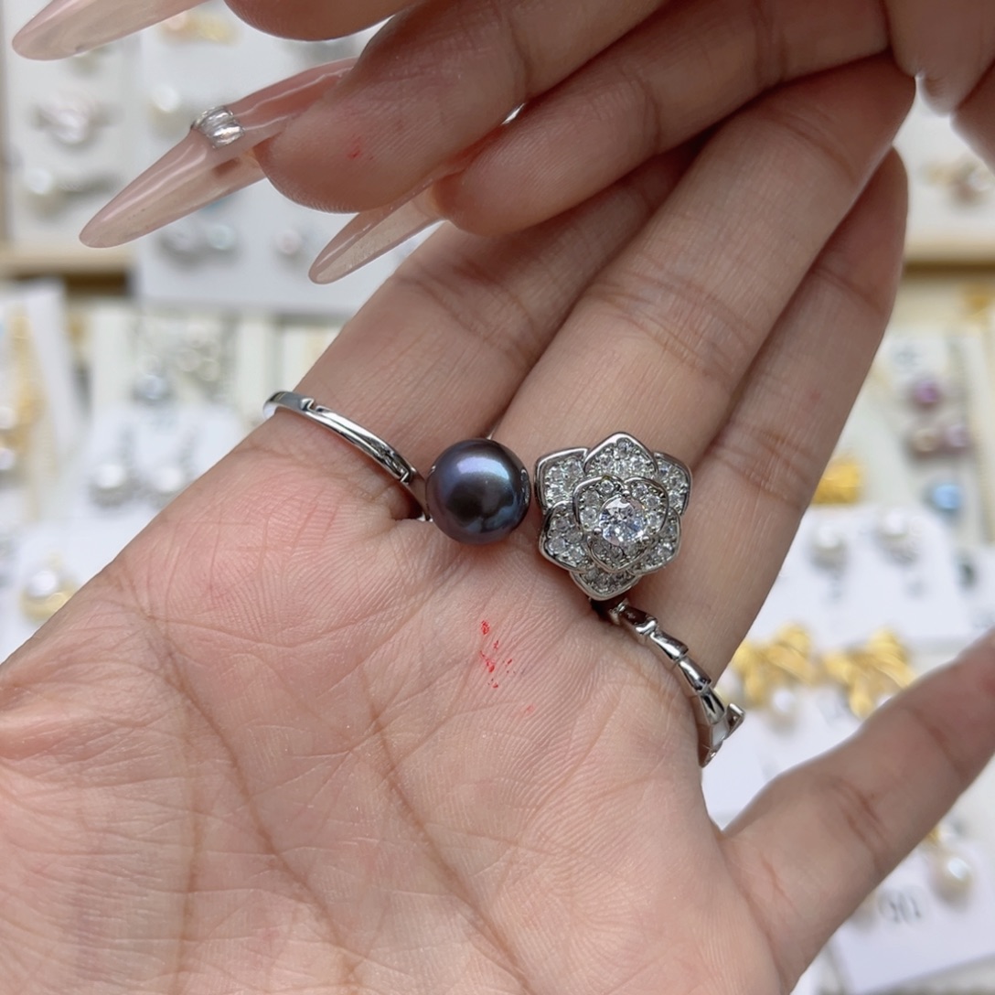 琪***格戒指淡水珍珠合金