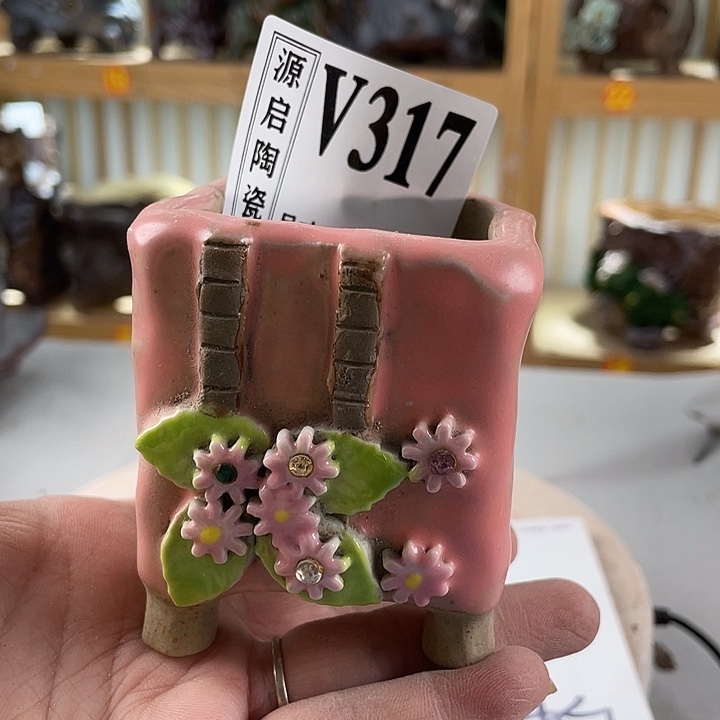 紫砂花盆景德镇陶瓷317