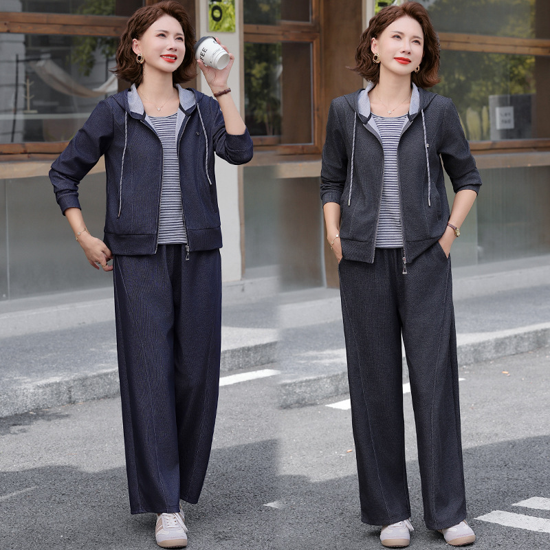 9089妈妈秋装外套新款套装中老年人女装春秋季50岁60运动服中年