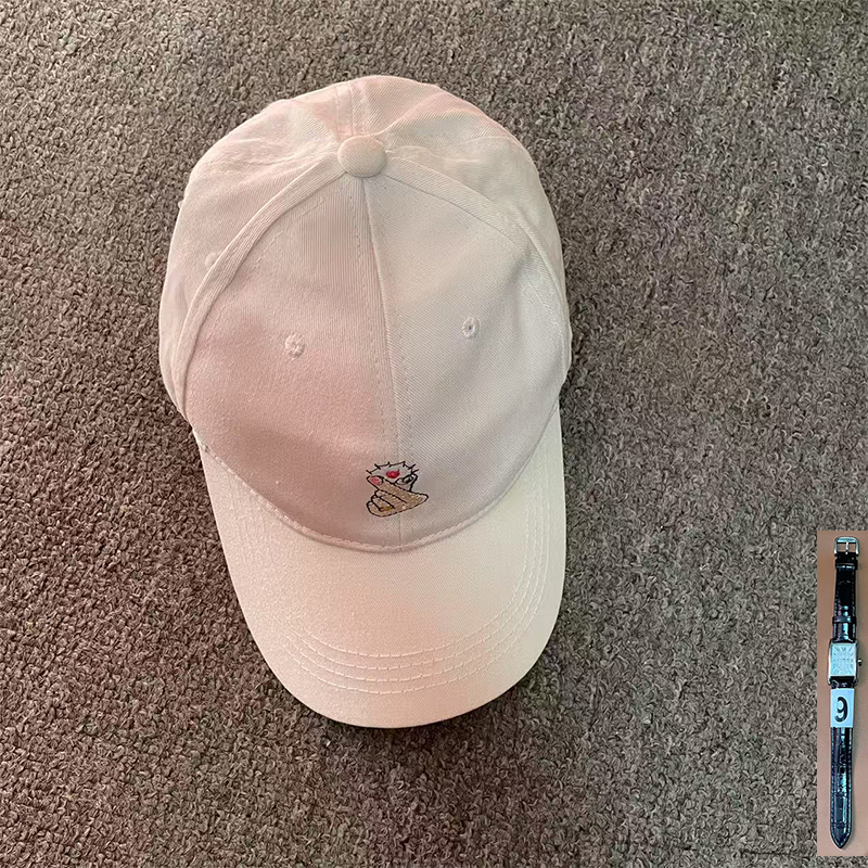 F575带卓 韩系刺绣棒球帽春夏休闲遮阳鸭舌帽学生情侣百搭帽子