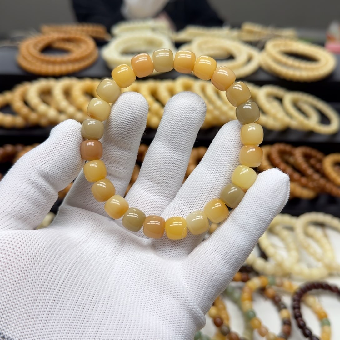 菩提根/象牙果手串9×10 5年 花皮多宝 鬼工