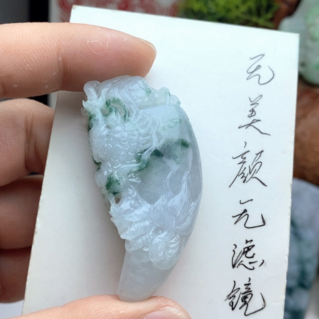定制翡翠未镶嵌纯天然缅甸翡翠飘花龙牙