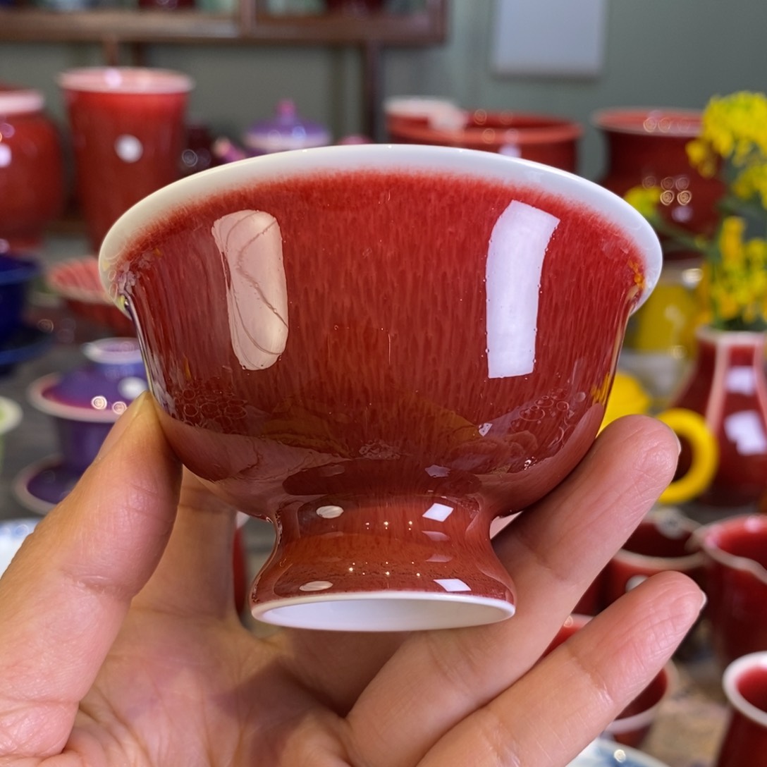 清欢雅玩原矿郎红玉兰杯