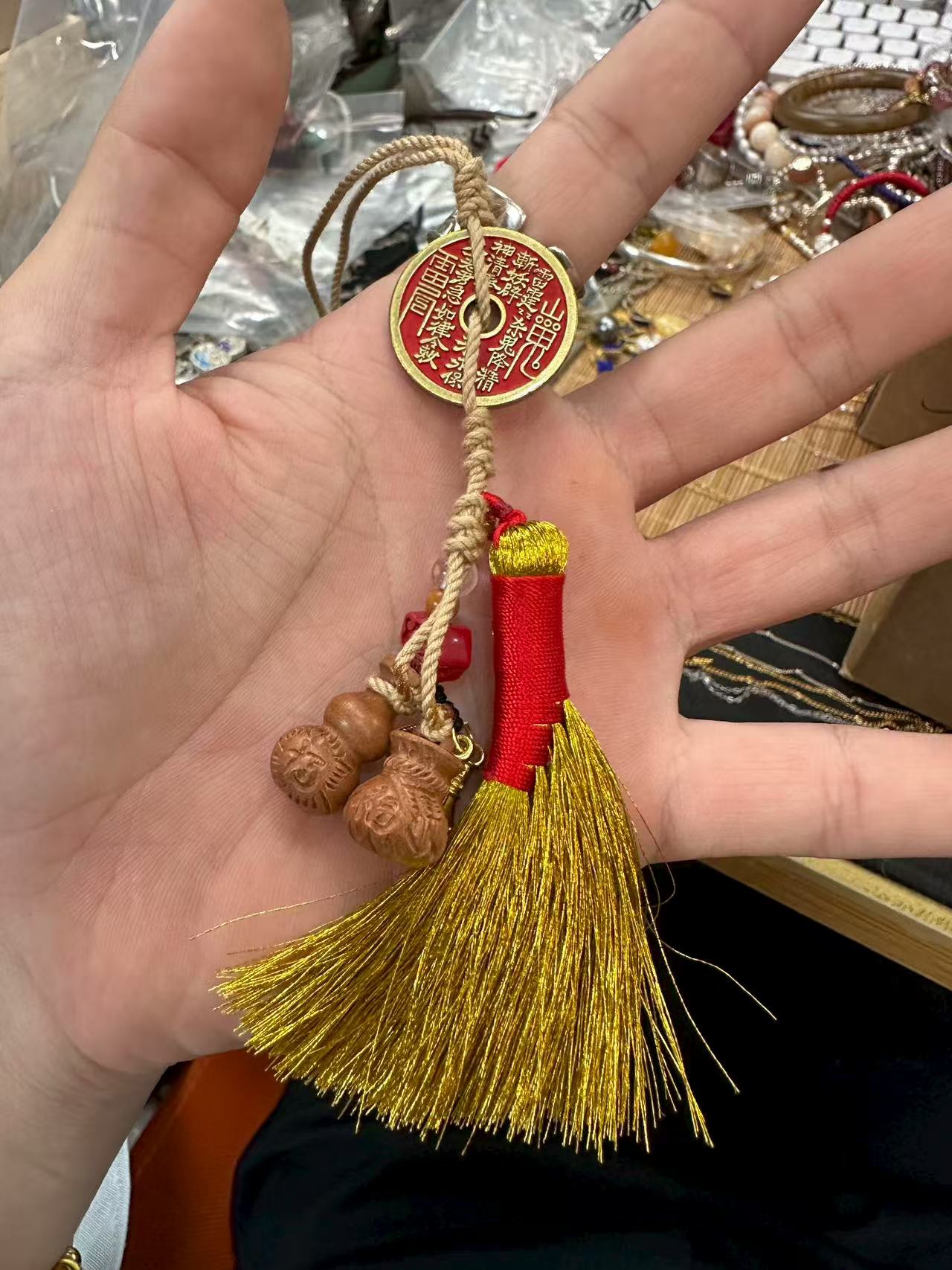（桃）扫帚木制钥匙扣/包包挂