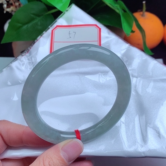 翡翠手镯未镶嵌   圆条57