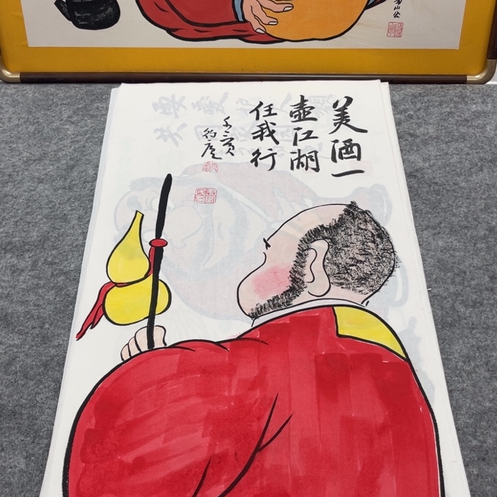 国画手绘禅意画一物一拍