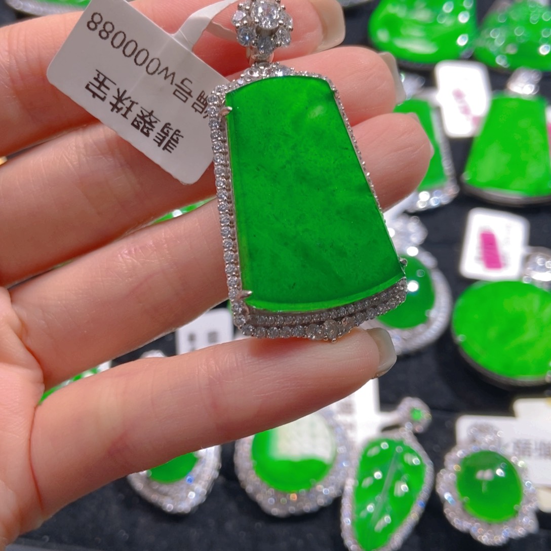 翡翠吊坠(不含链)银S925镶嵌