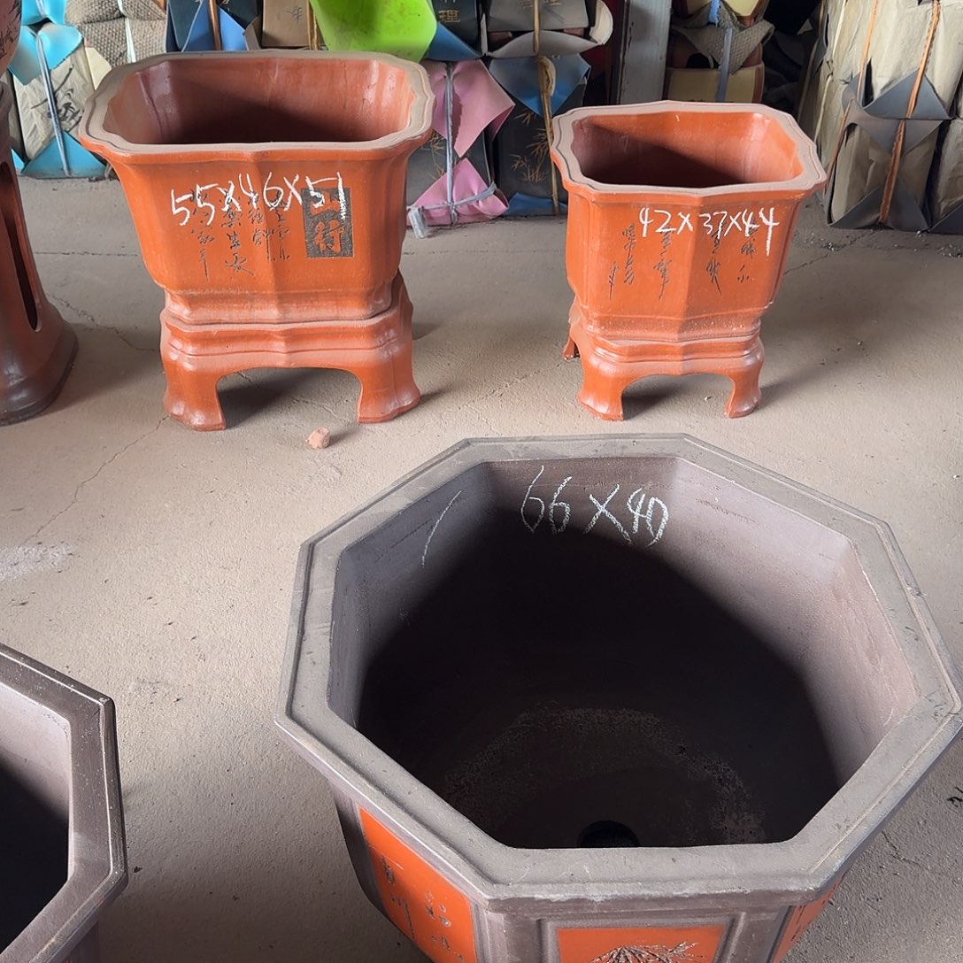 香***紫砂花盆八角一只