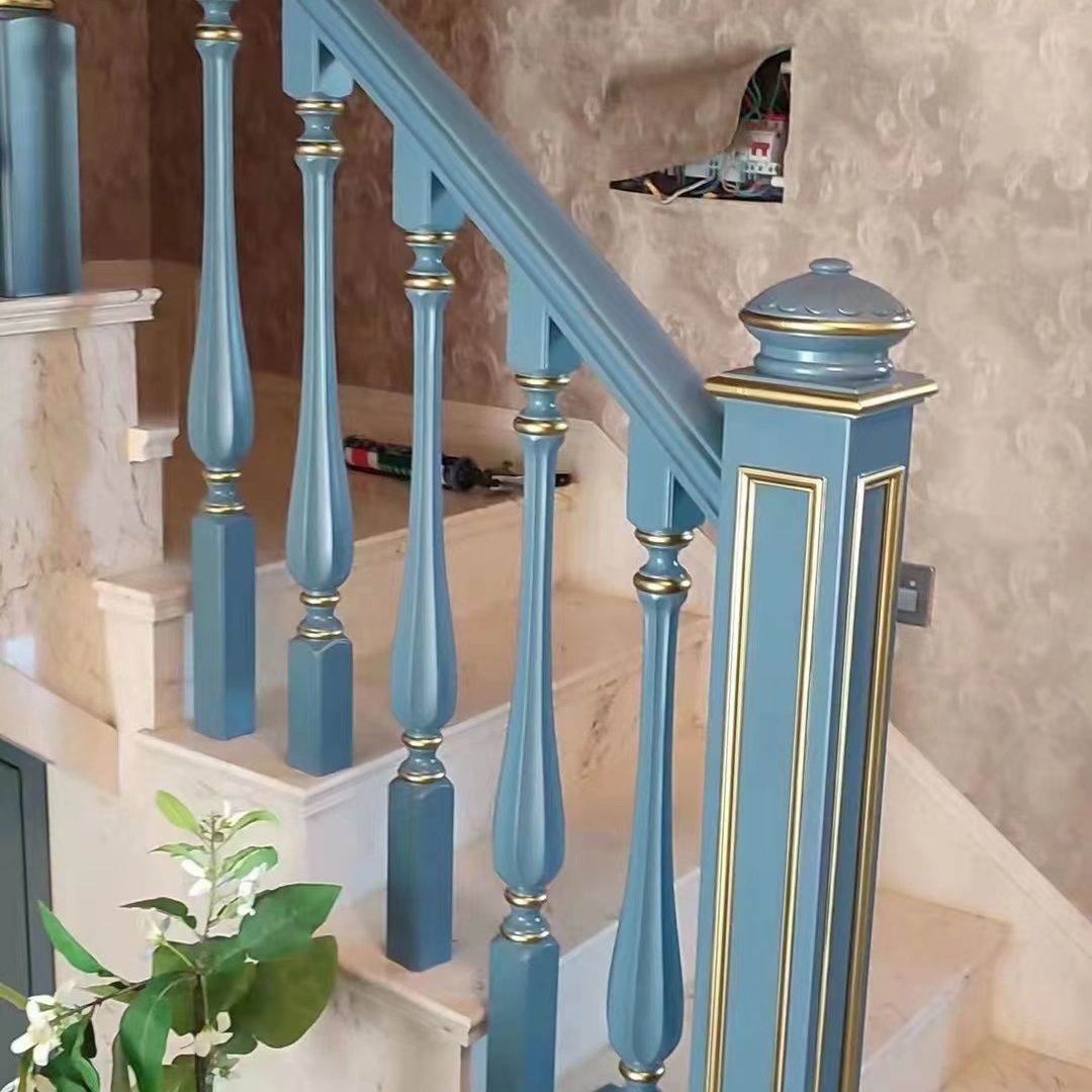 实木楼梯扶手别墅护栏栏杆现代仿古楼梯扶手整梯包梯板橡木榉木