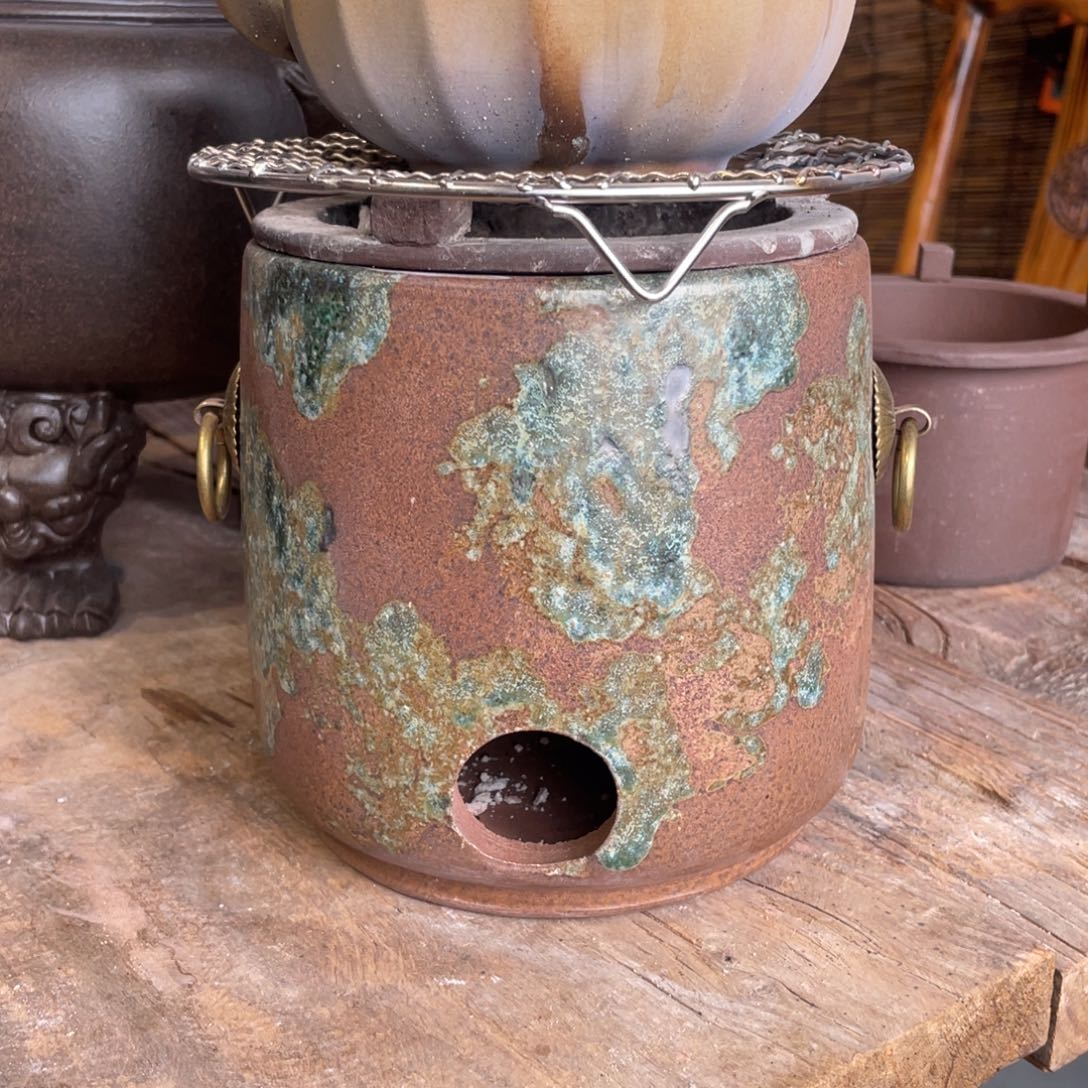 耐火泥小号围炉铜环内胆8×10➕外壳14×14