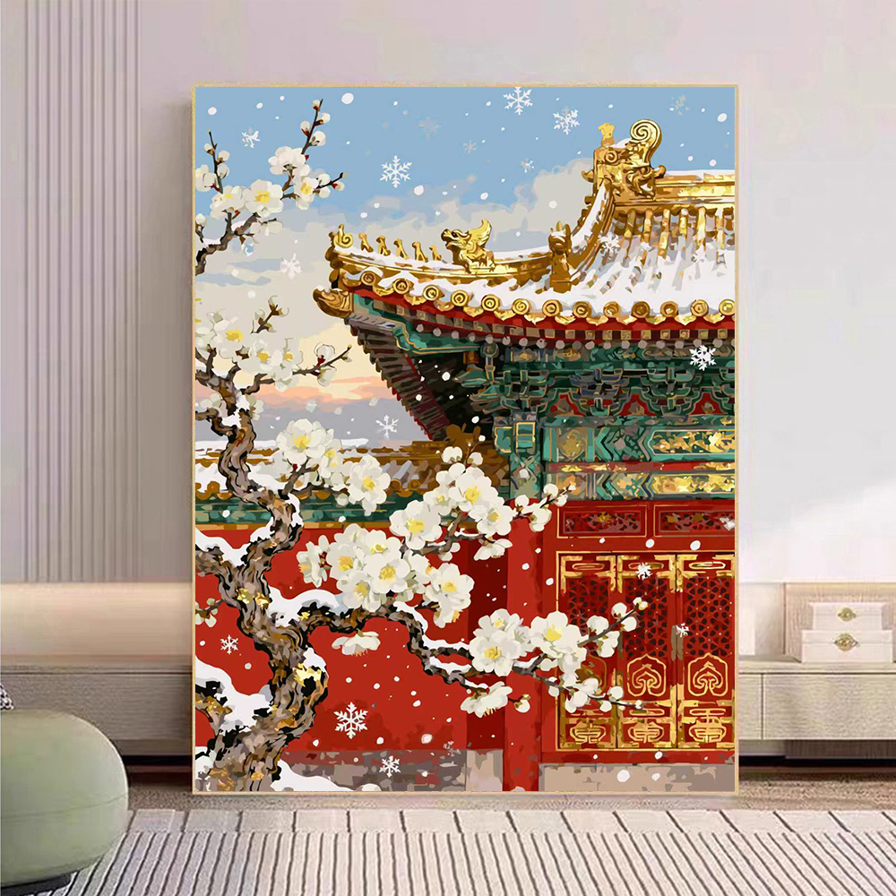 【高还原肌理画 Ⅱ】亚麻画布DIY数字油画风景花卉丙烯手工装饰画