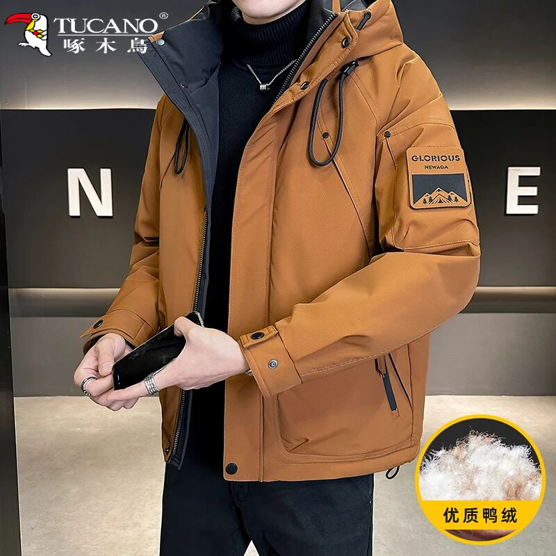 TUCANO/啄木鳥男士羽绒服2025冬季加厚宽松男女同款连帽鸭绒外套