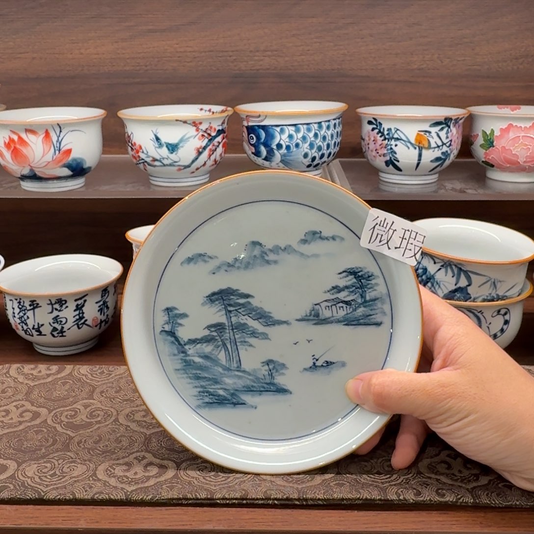 釉下彩纯手绘微瑕