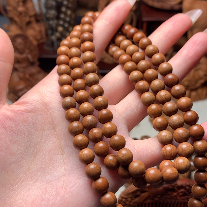 檀香木手串/手链老山檀香0.8奶香微瑕