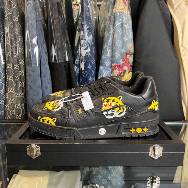 99新 LouisVuitton/路易威登 trainer nigo黑虎板鞋/42.5码/原盒