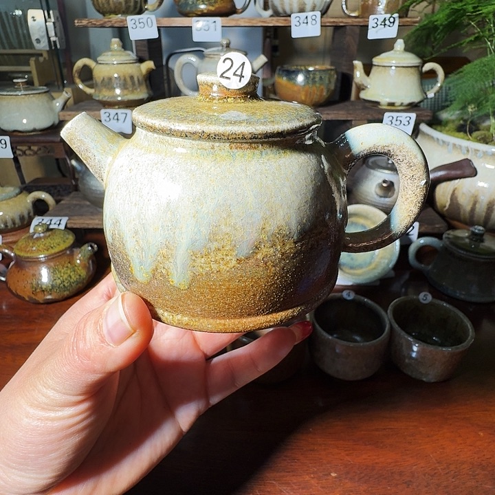 建水紫陶白泥柴烧壶微瑕