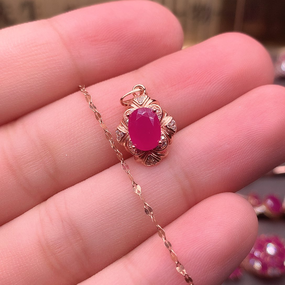 红宝石戒指银S925镶嵌