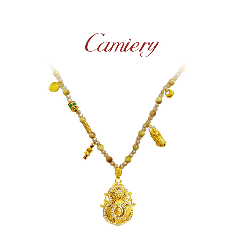  CAMIERY/卡美瑞 时尚轻奢人生四美虎眼珠项链