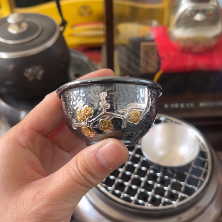 蜜安罐瓷香炉锡茶则