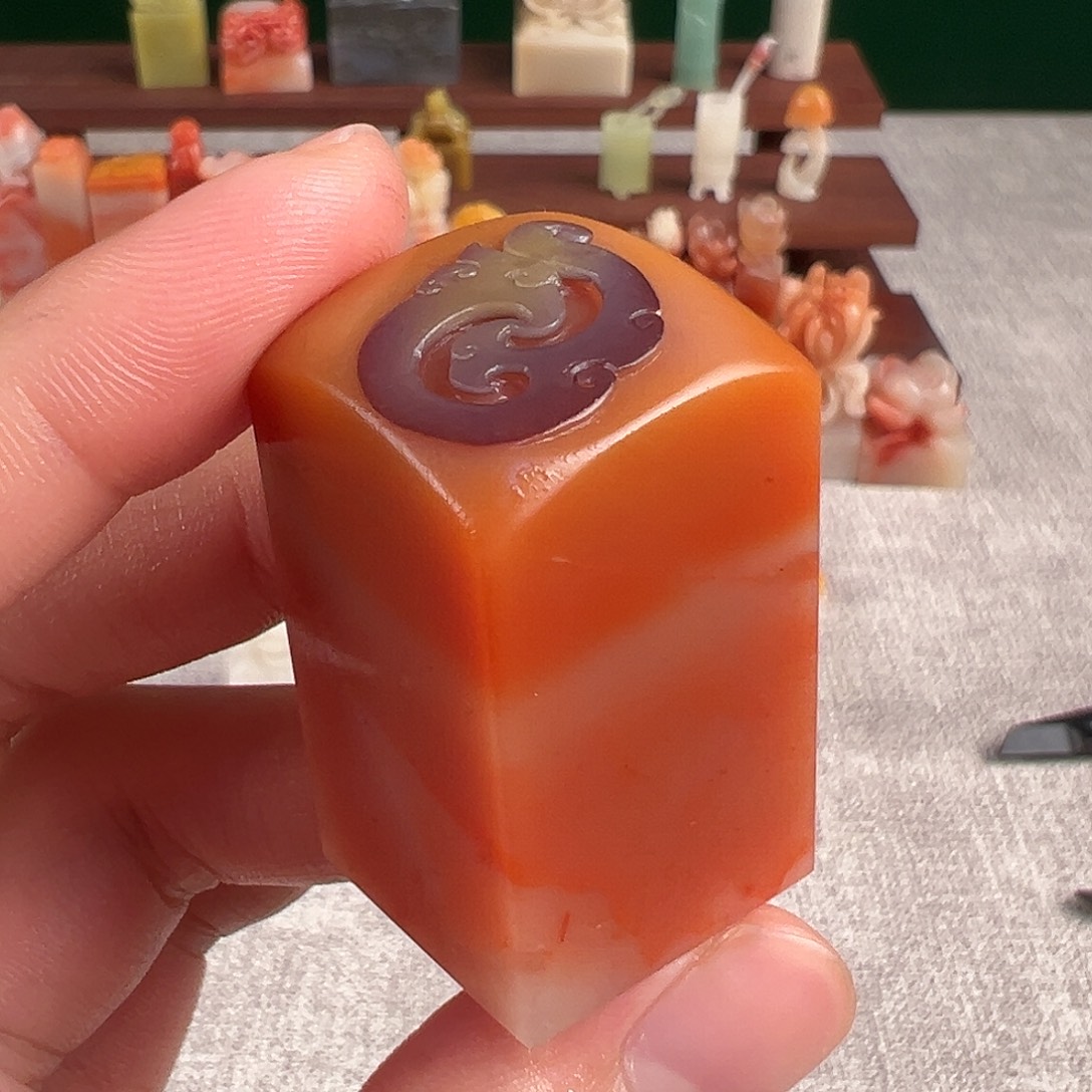 印石老挝石包4字篆刻