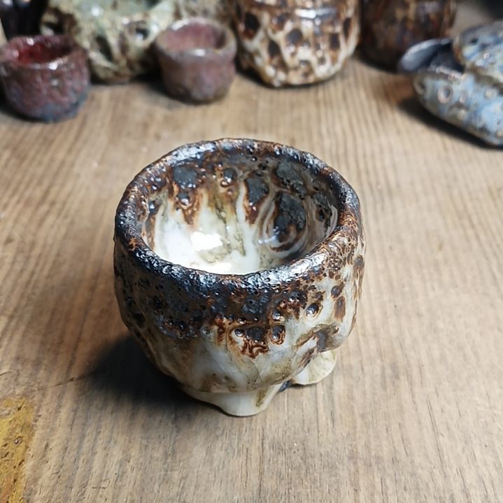 秒杀志野柴烧手捏主人杯