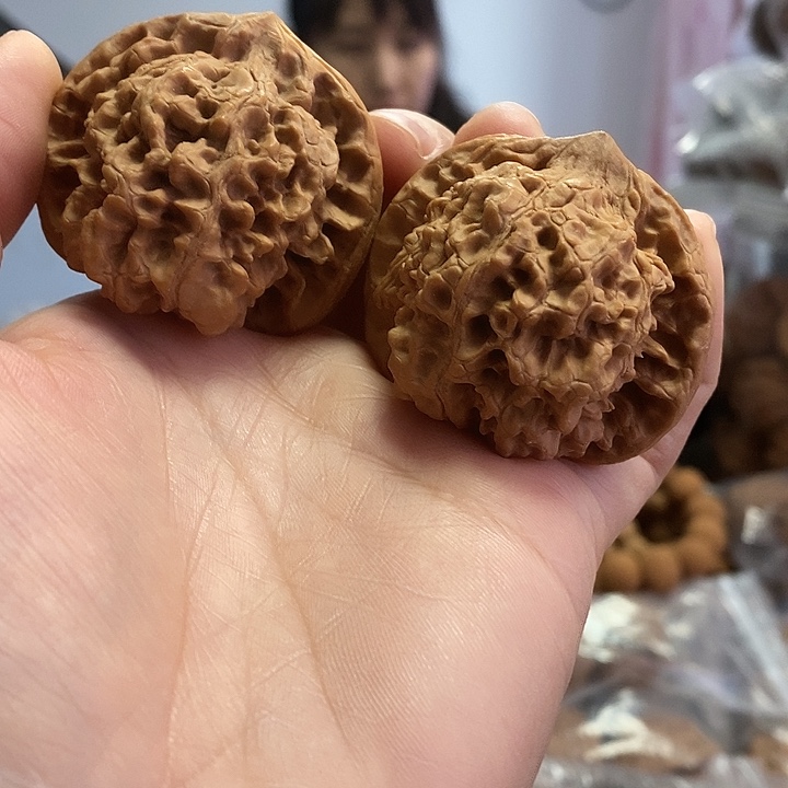 文玩核桃把件46官帽红皮