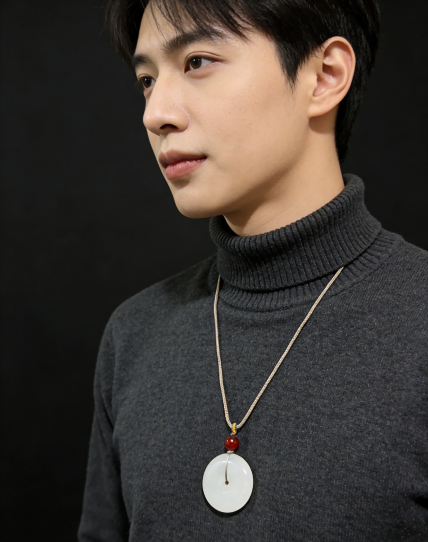 青海山料情侣时尚百搭平安扣约50mm