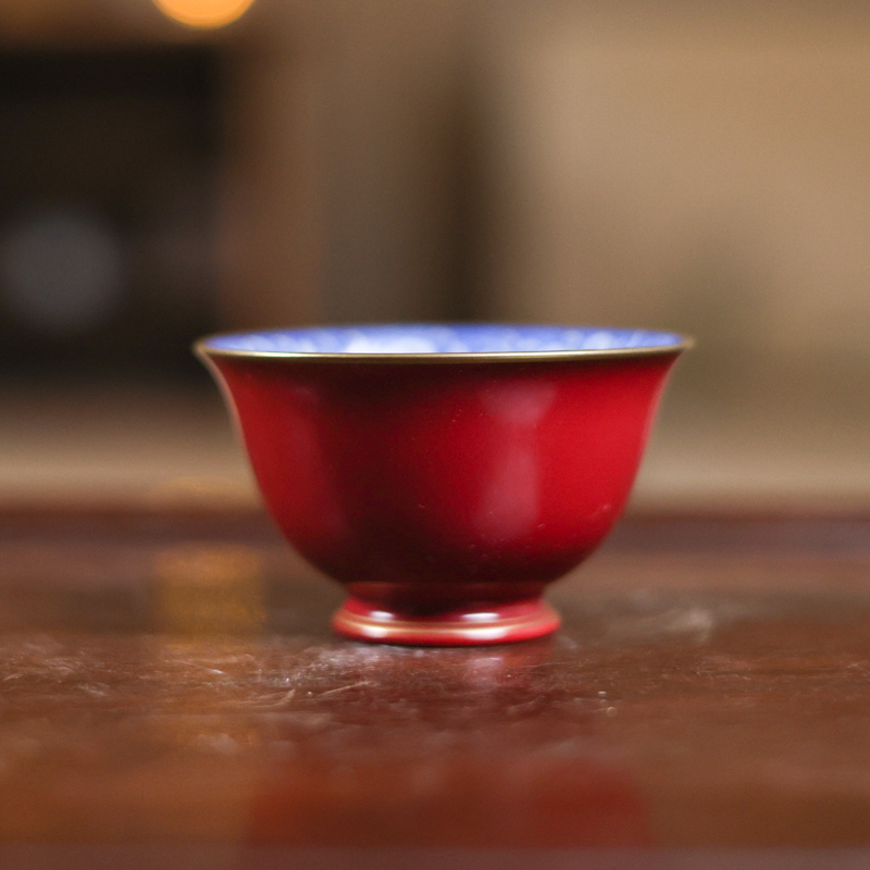 【静姐小院】卷草牡丹-华隐堂-撇口杯（华隐S0911）