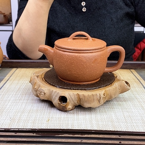 紫砂茶壶宜兴紫砂红降坡16目220c c