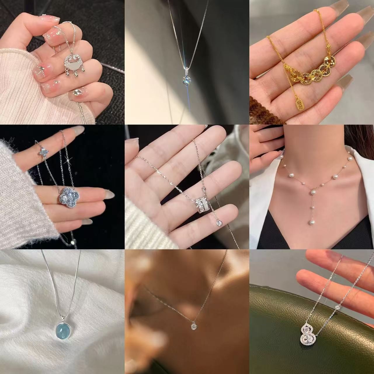 足银银制品 纯银项链手链戒指耳环耳钉