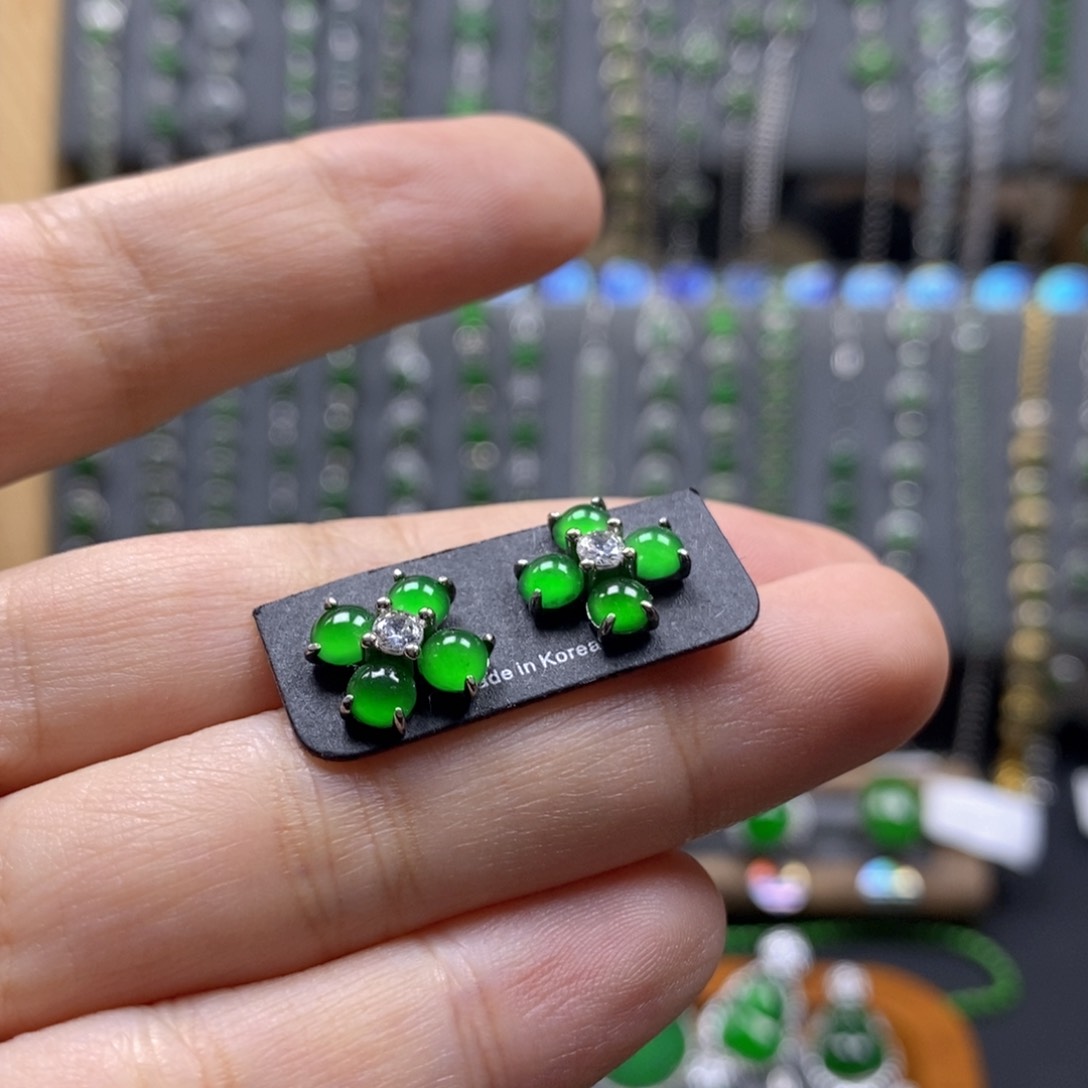 颈饰银S925镶嵌翡翠457号