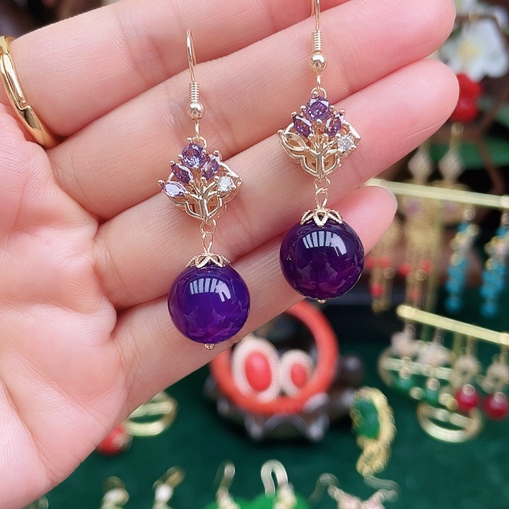 玛瑙/玉髓耳钉合金