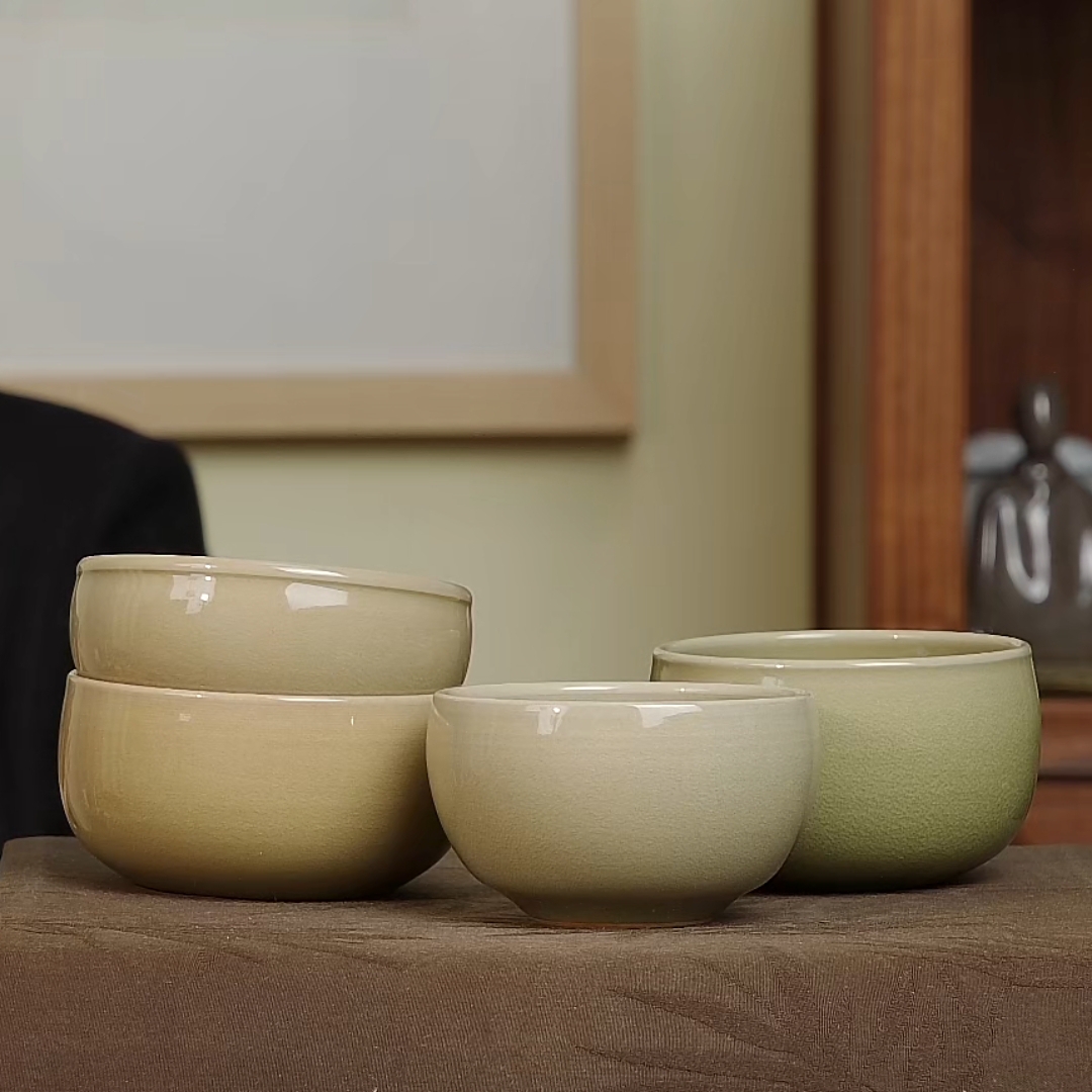 特殊系列大容量米色钵杯陈卫武龙泉青瓷主人杯单杯