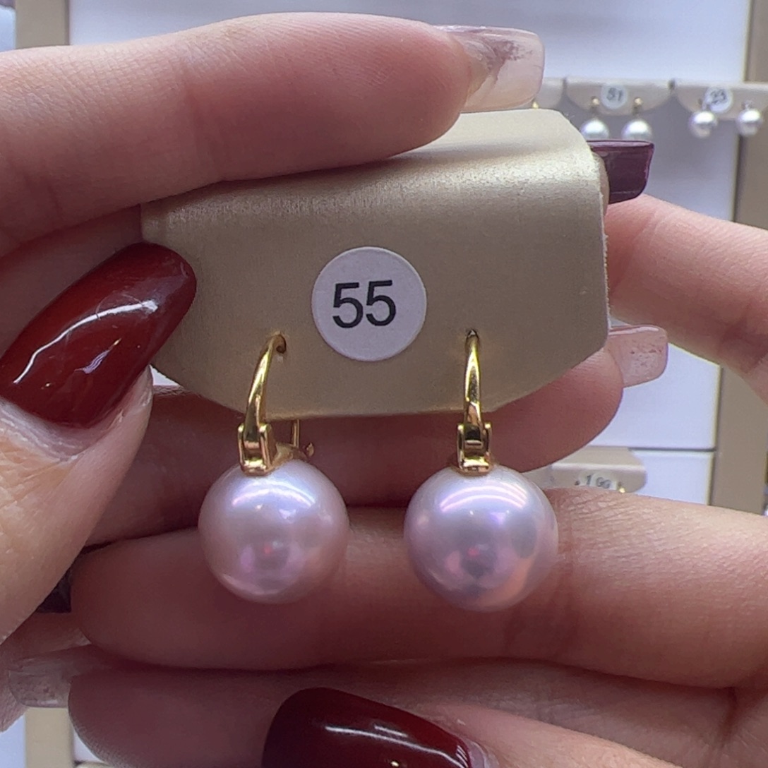 淡水珍珠耳饰银S925镶嵌