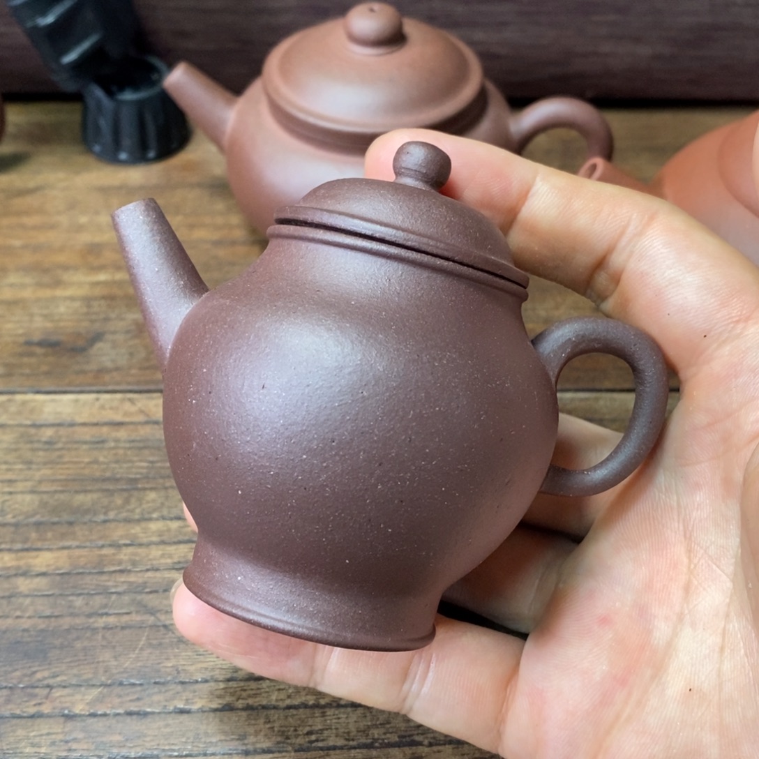 茶壶紫砂底槽青全手摹古容量85cc