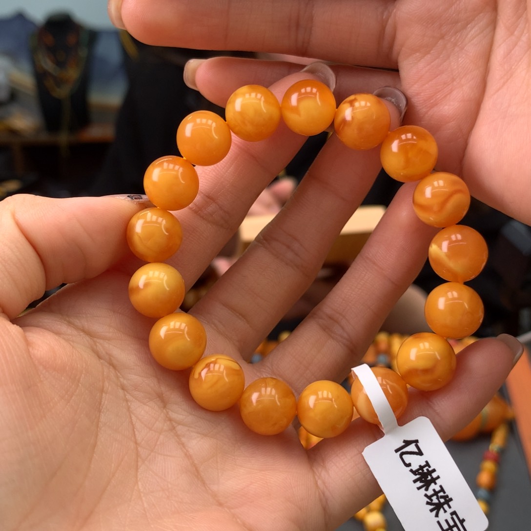 蜜蜡手串未镶嵌天然