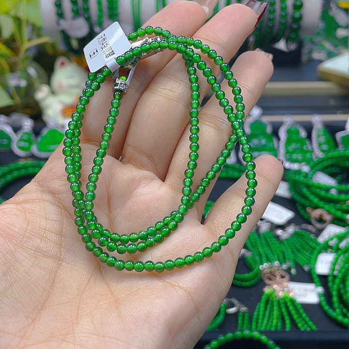 翡翠颈饰未镶嵌A****a圆珠项链3