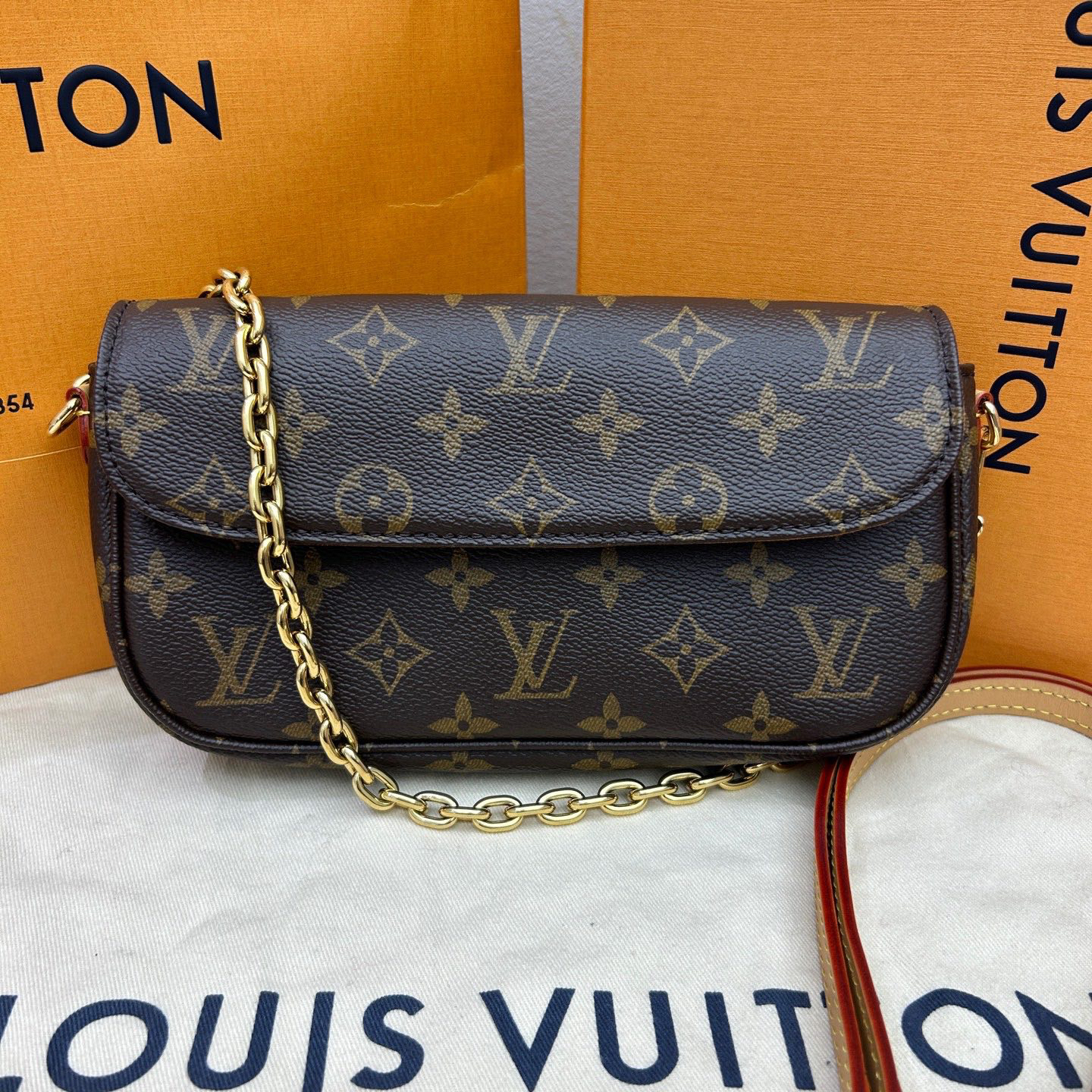 99新 LouisVuitton/路易威登 老花ivy单肩斜挎包