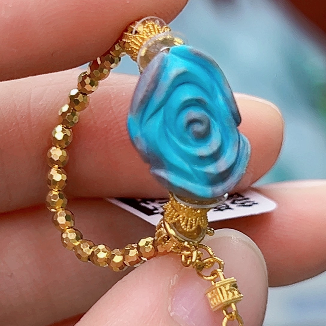 绿松石珠宝奇石18K金镶嵌