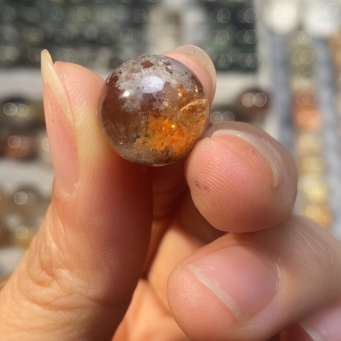 查罗石未镶嵌手串橘色幽灵卡13.9放漏