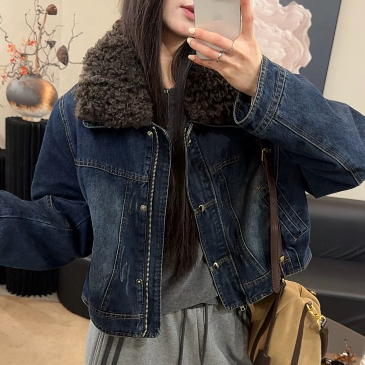 焕焕自留款 复古牛子外套