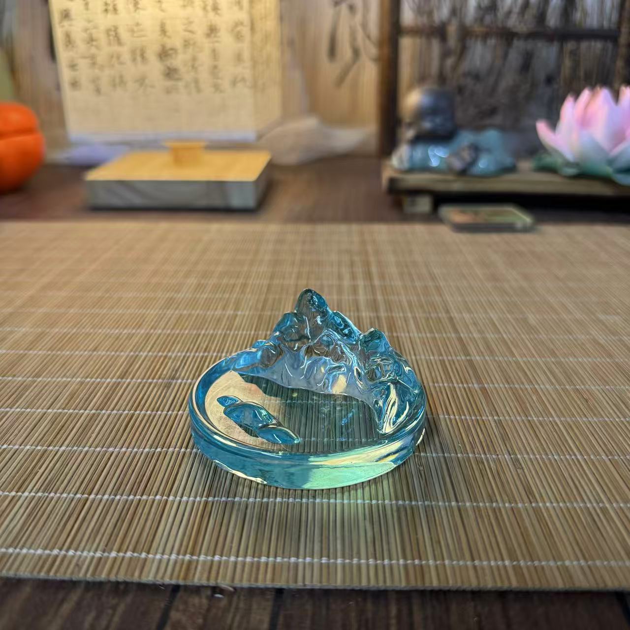 静德斋素面【琉璃墨蝶】笔搁墨蝶镇尺三合一文创用品