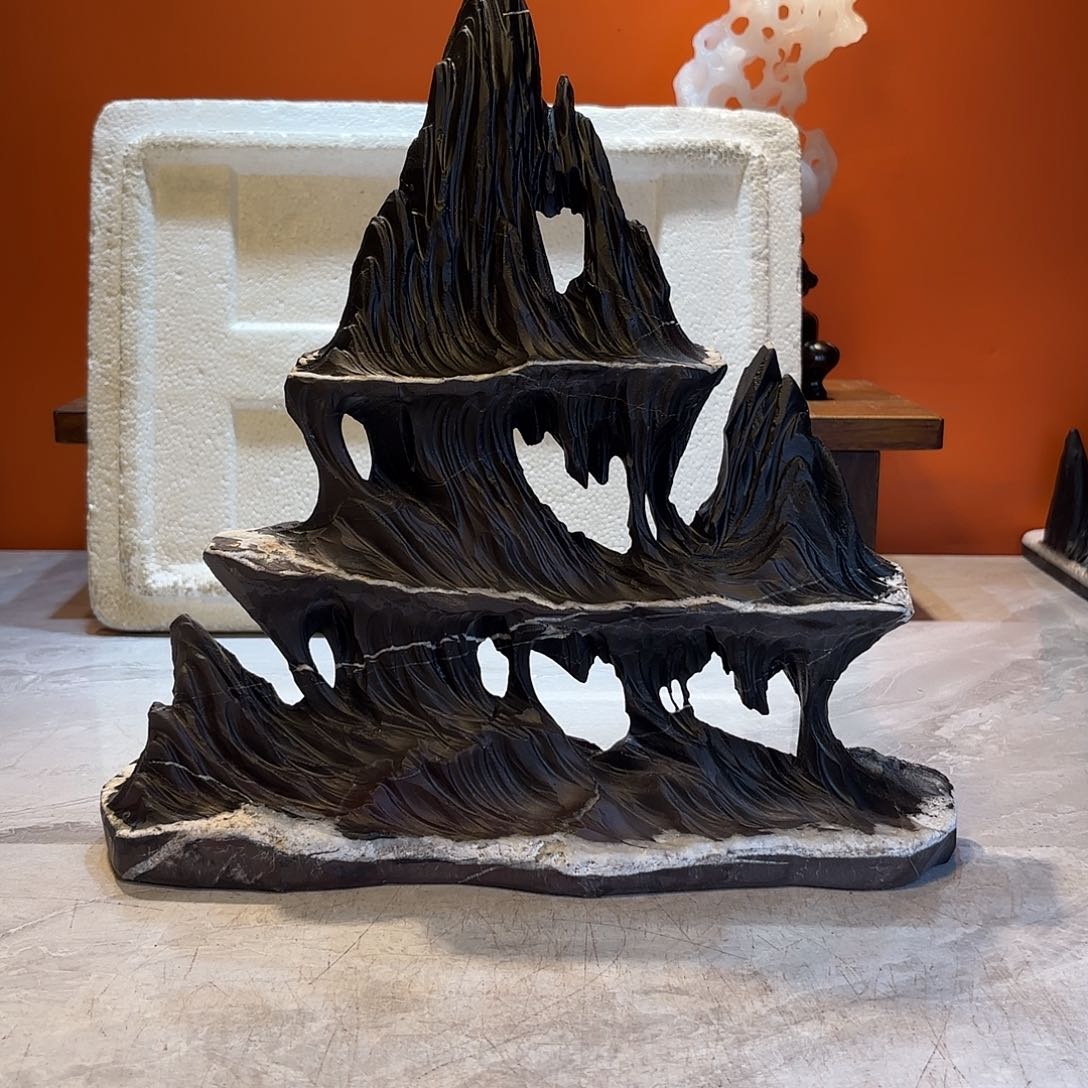 茶宠康*乐灵璧石奇石摆件