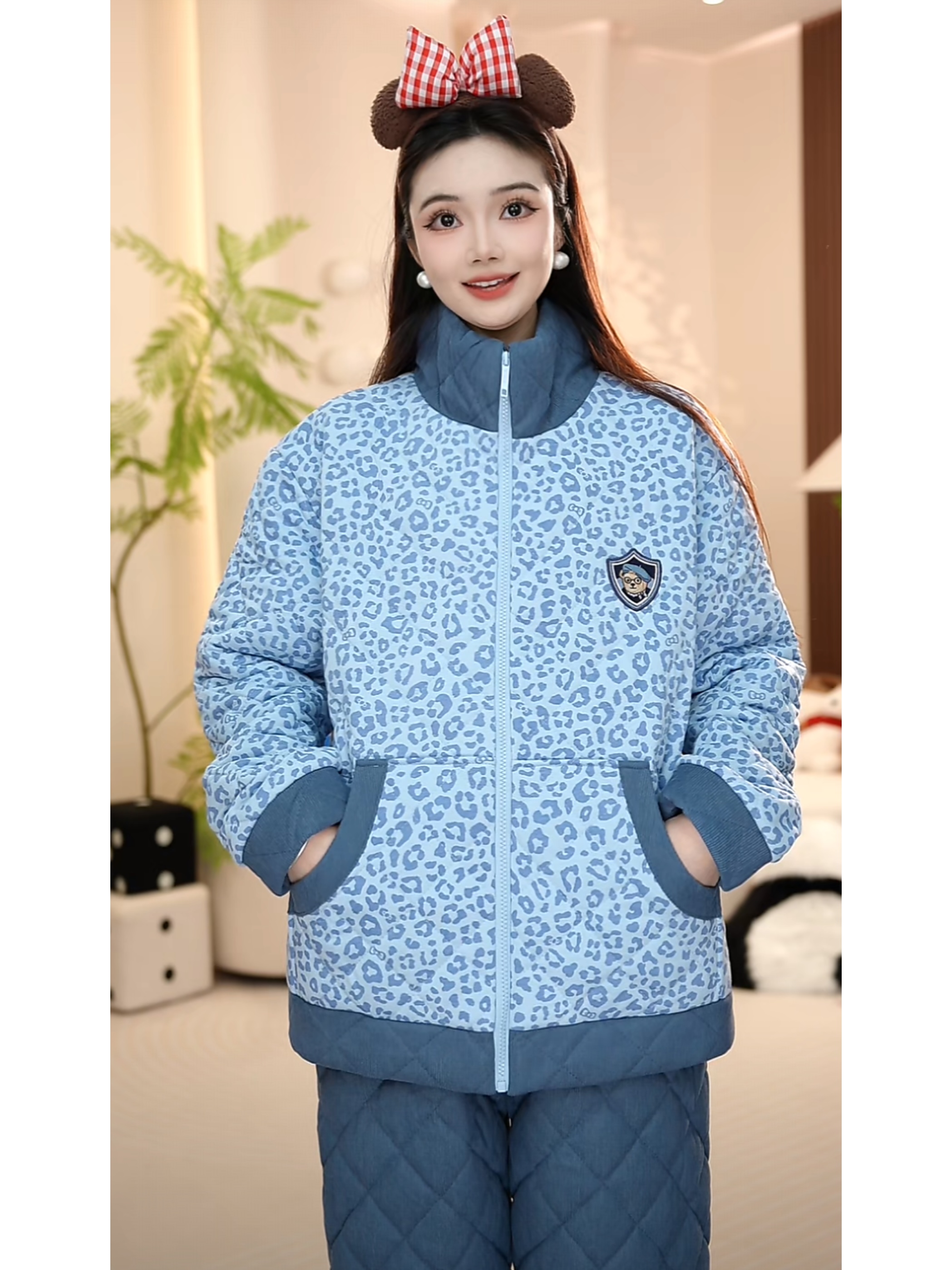 【加厚款】三层夹棉冬季超厚加绒加厚高端保暖家居服睡衣女