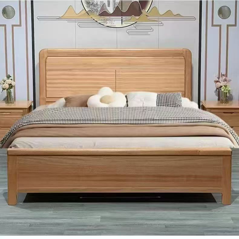 胡桃木全实木床榫卯1.8米1.5米双人床木蜡油环保原木色现代简约