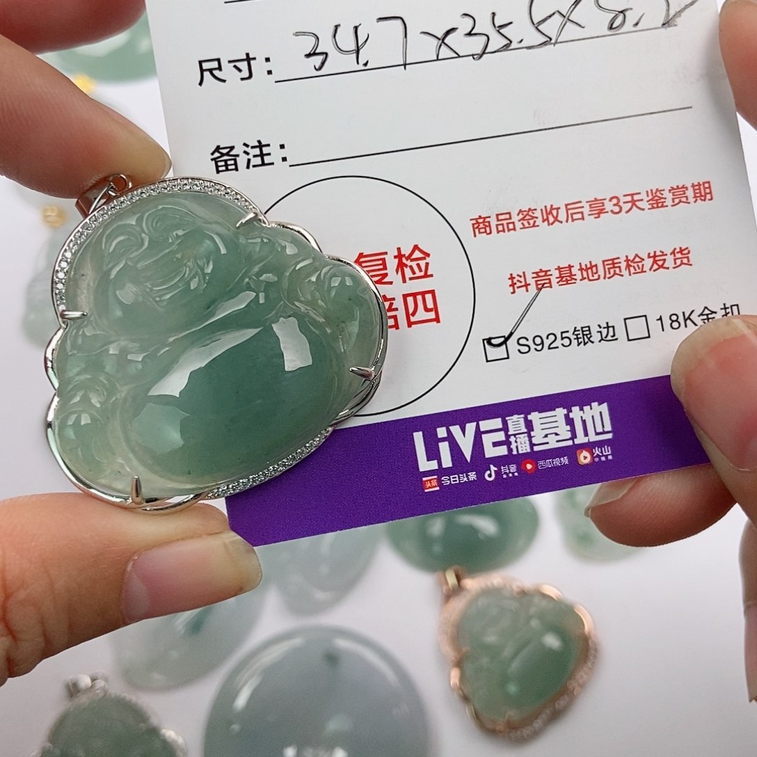 翡翠颈饰银S925镶嵌❤️****翡翠