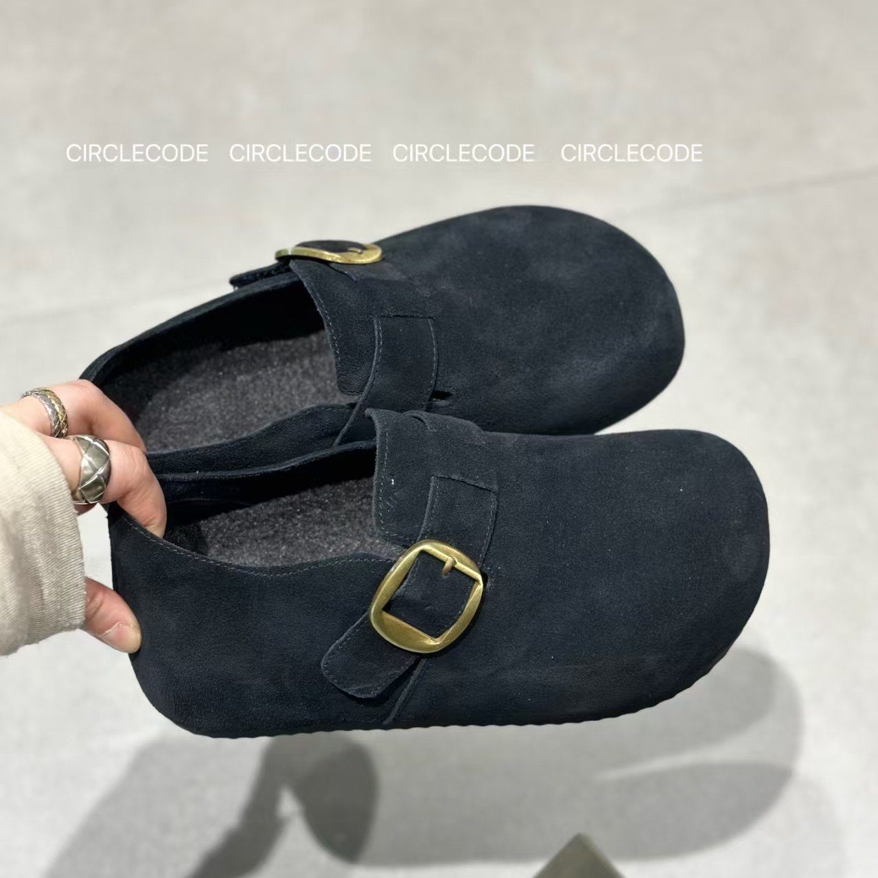 厚底内增高女鞋勃肯鞋2025新款懒人一脚蹬丑萌大头真皮博肯鞋