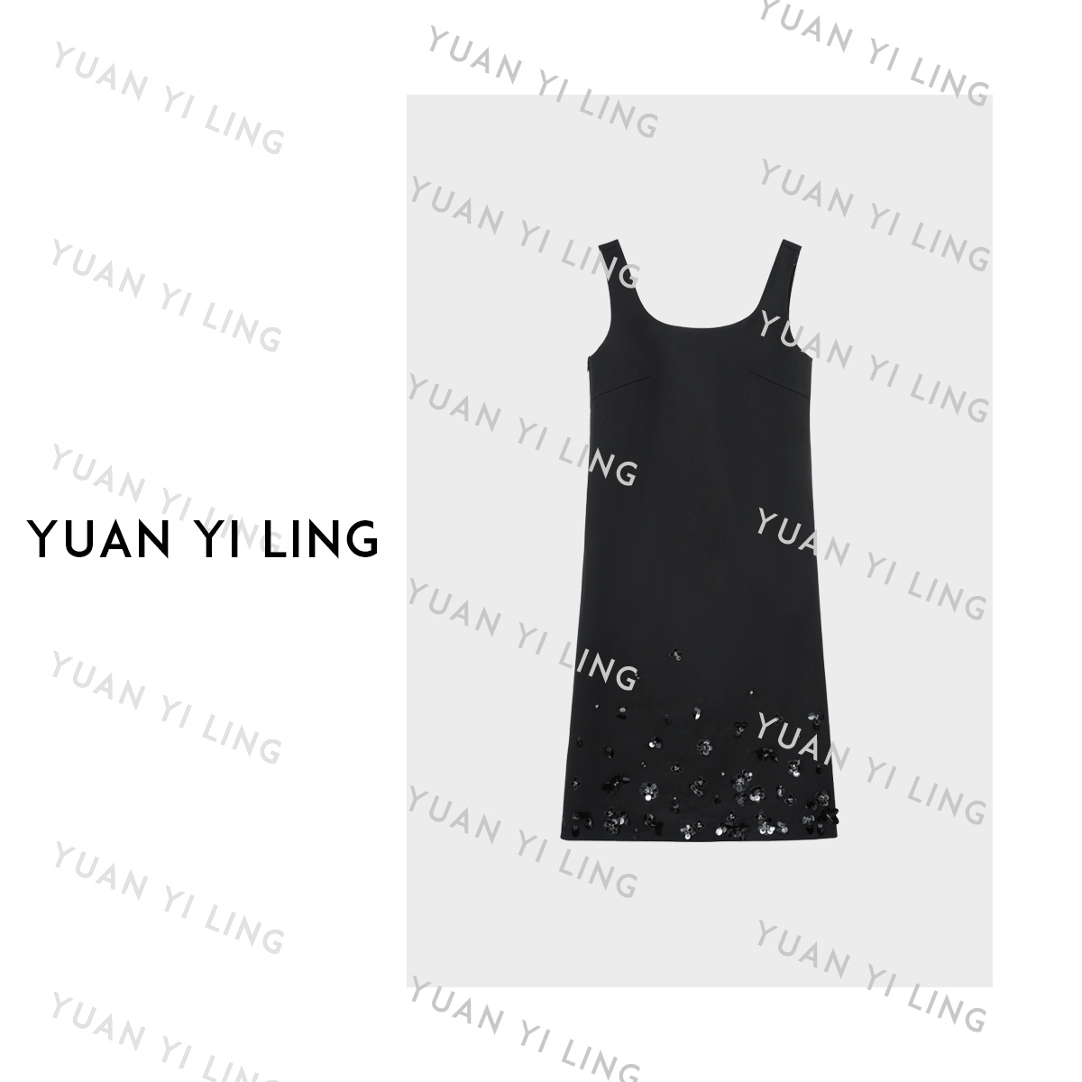 袁艺灵【莫斯花园】zeze澳毛醋酸重工精致钉珠轻奢设计款连衣裙