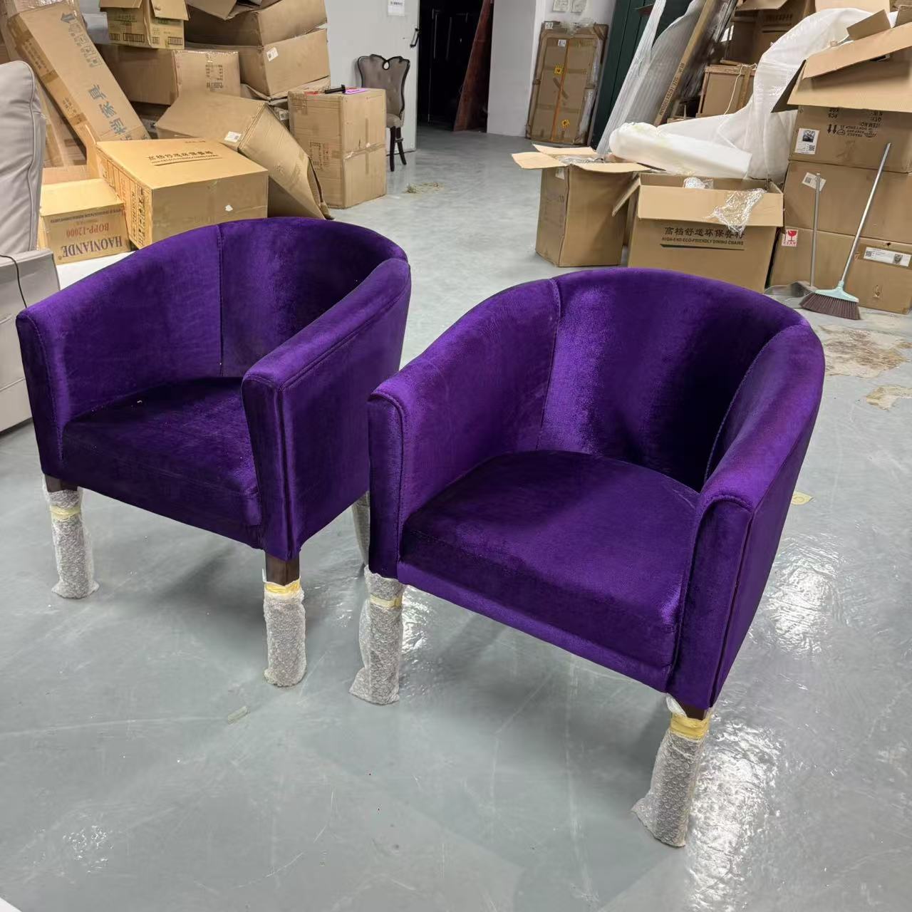 紫色欧式椅子轻奢款一对
